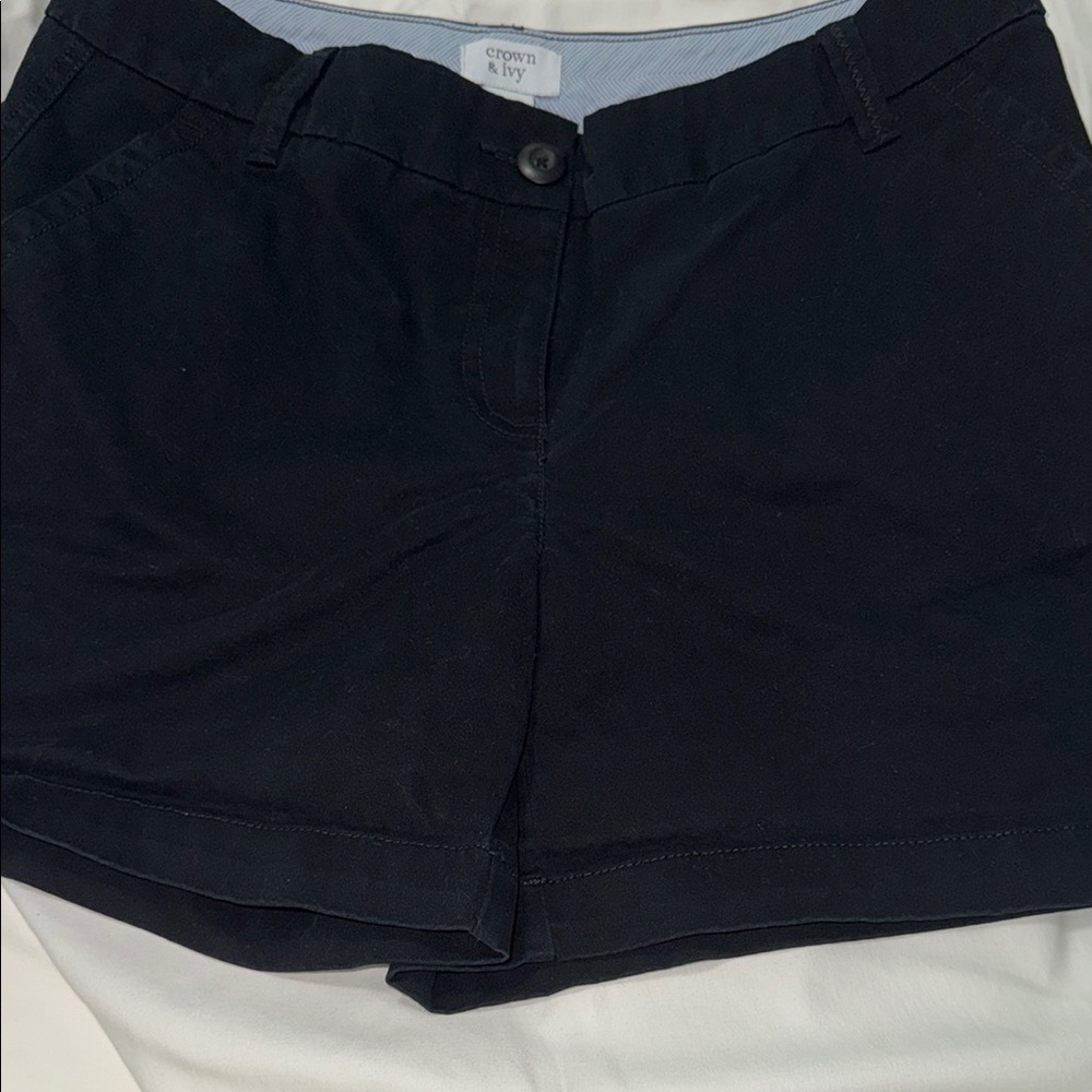 Crown & Ivy Black Bermuda Shorts Tailored Fit